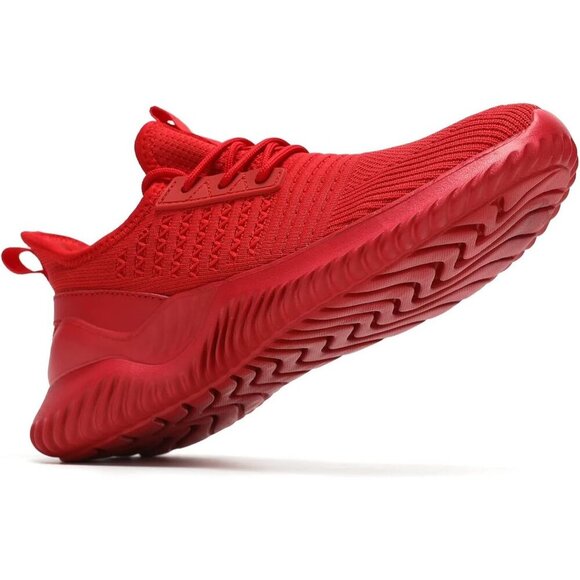 women Women\'s Red Walking Shoes Non Slip Athletic Fashion Sneakers Sports Mesh